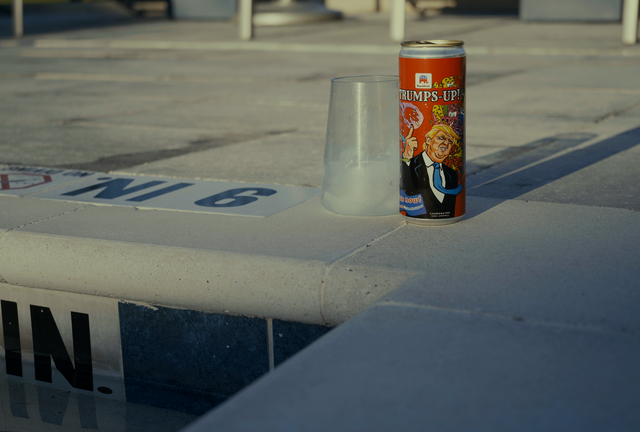 A limited edition conservative Trump Soda Drink and collector's item (collectible) made by VoteForAmerica. Featuring Donald Trump, a memorabilia for Republican election voters. 